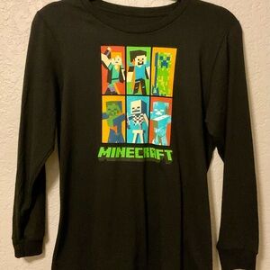 Minecraft Kids Black Long Sleeve Tee